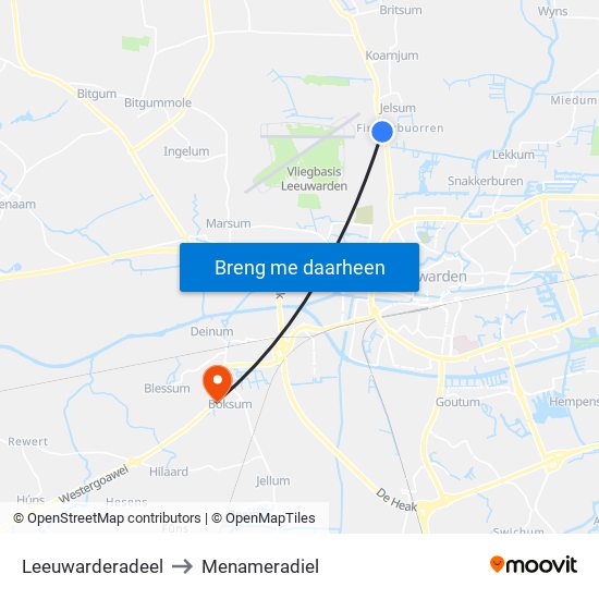 Leeuwarderadeel to Menameradiel map