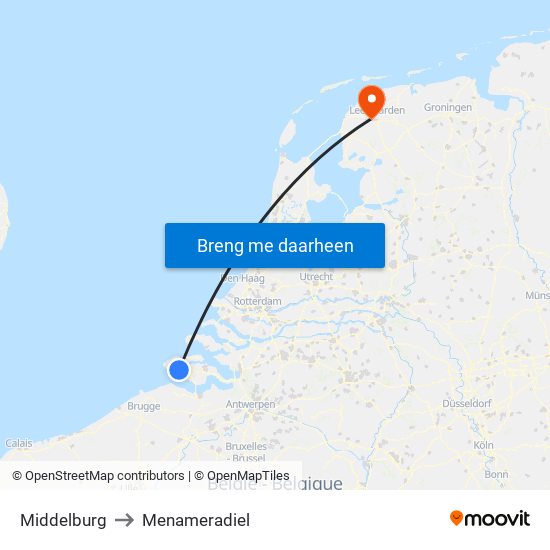 Middelburg to Menameradiel map