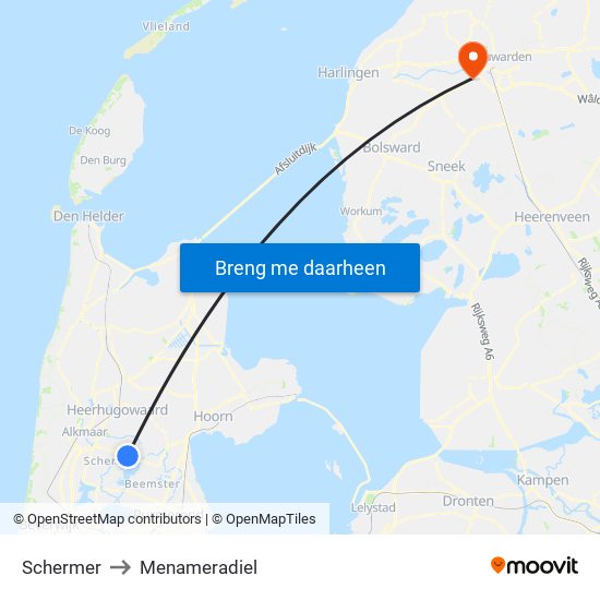 Schermer to Menameradiel map