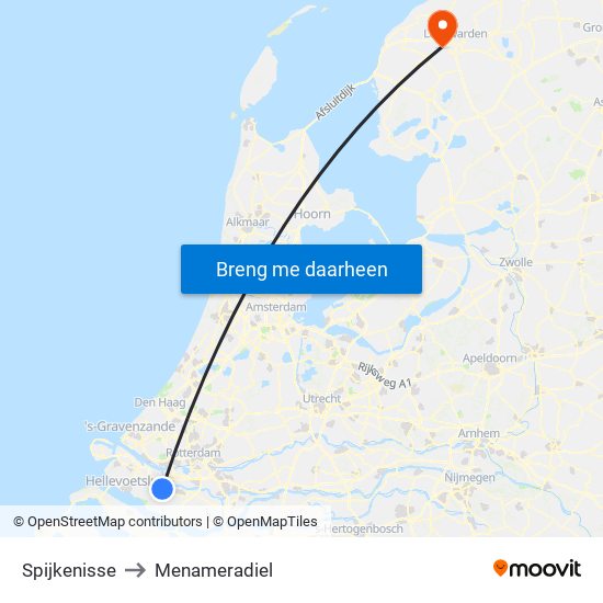 Spijkenisse to Menameradiel map