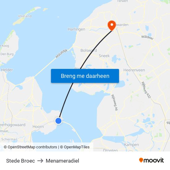 Stede Broec to Menameradiel map