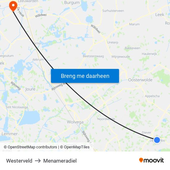 Westerveld to Menameradiel map