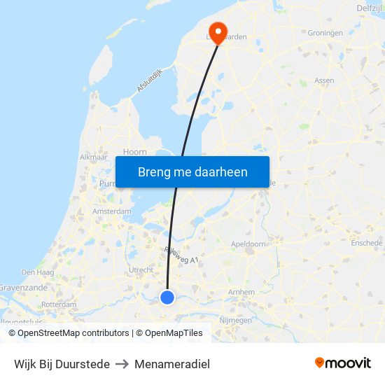 Wijk Bij Duurstede to Menameradiel map