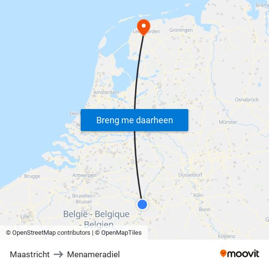 Maastricht to Menameradiel map