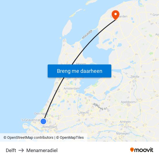 Delft to Menameradiel map