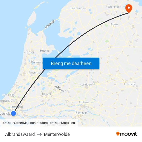 Albrandswaard to Menterwolde map