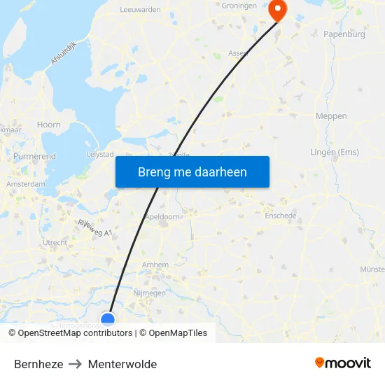 Bernheze to Menterwolde map