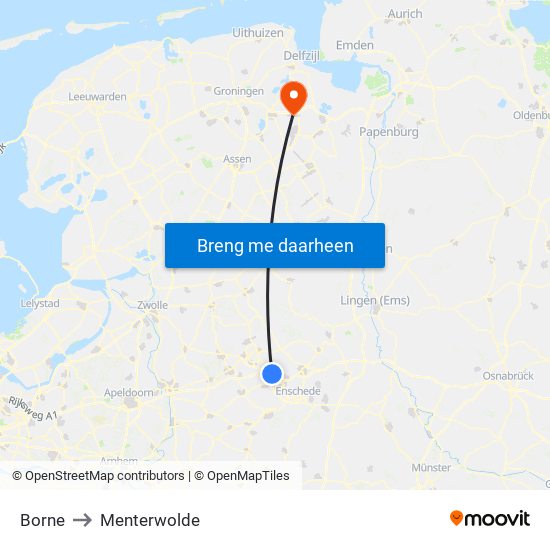 Borne to Menterwolde map