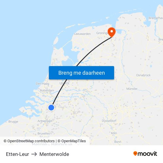 Etten-Leur to Menterwolde map