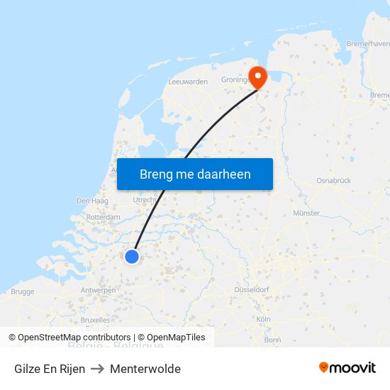 Gilze En Rijen to Menterwolde map