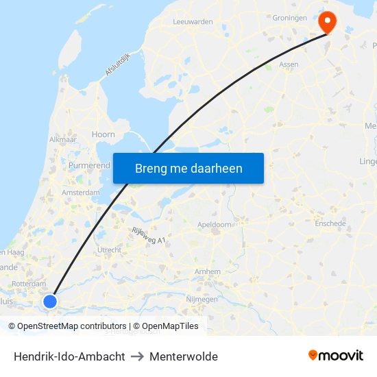 Hendrik-Ido-Ambacht to Menterwolde map