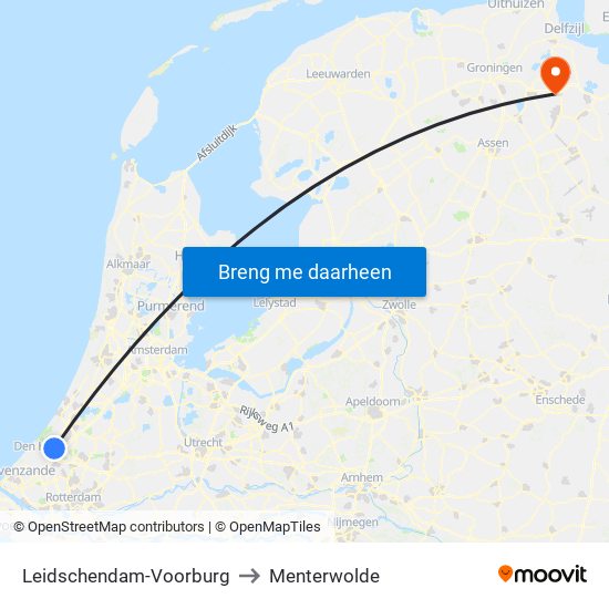 Leidschendam-Voorburg to Menterwolde map