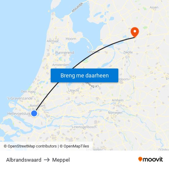 Albrandswaard to Meppel map