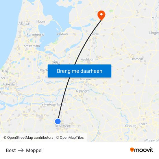 Best to Meppel map