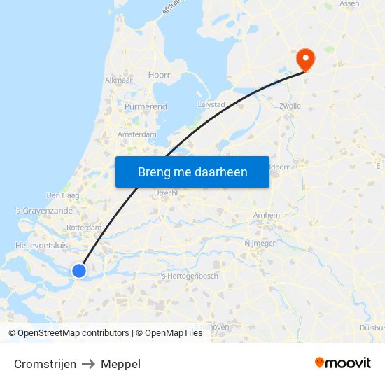 Cromstrijen to Meppel map