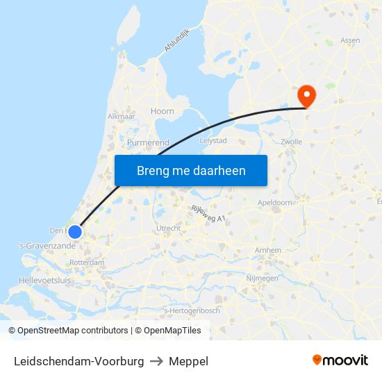 Leidschendam-Voorburg to Meppel map
