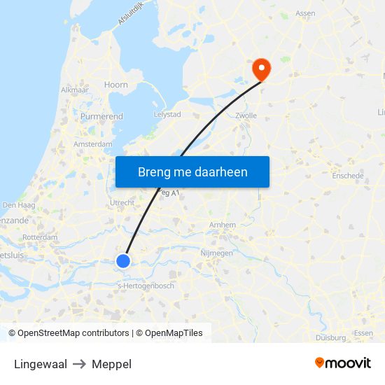 Lingewaal to Meppel map