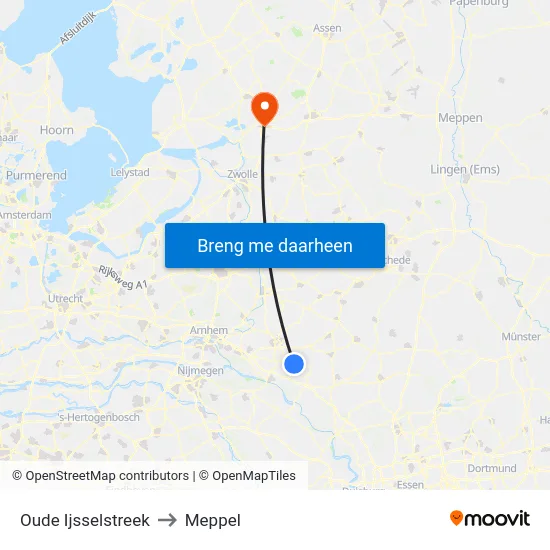 Oude Ijsselstreek to Meppel map