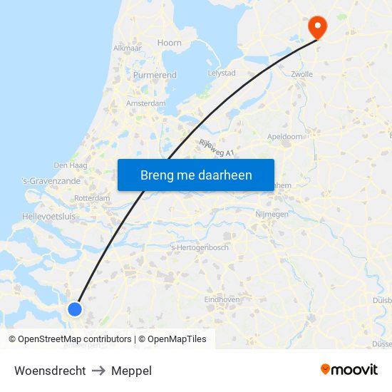 Woensdrecht to Meppel map