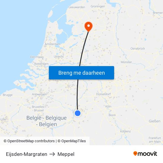 Eijsden-Margraten to Meppel map