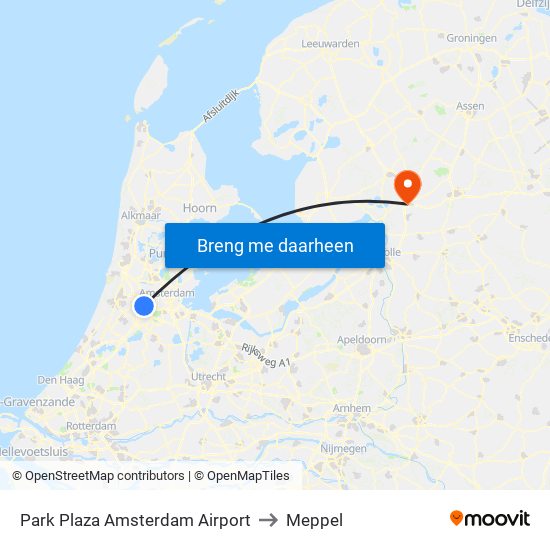 Park Plaza Amsterdam Airport to Meppel map