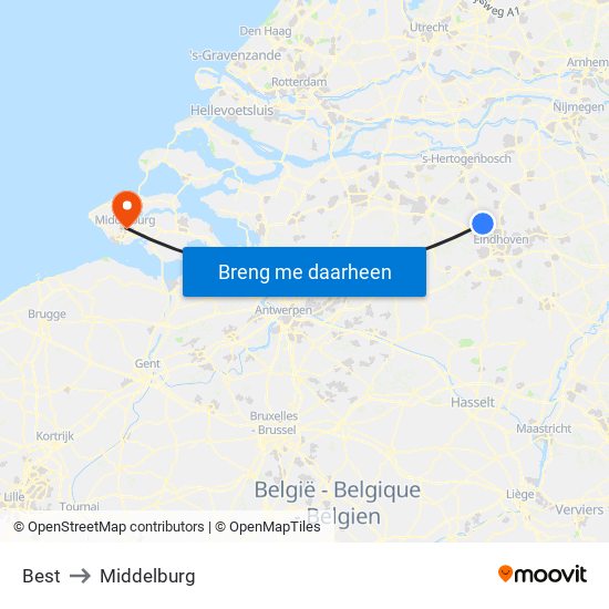 Best to Middelburg map