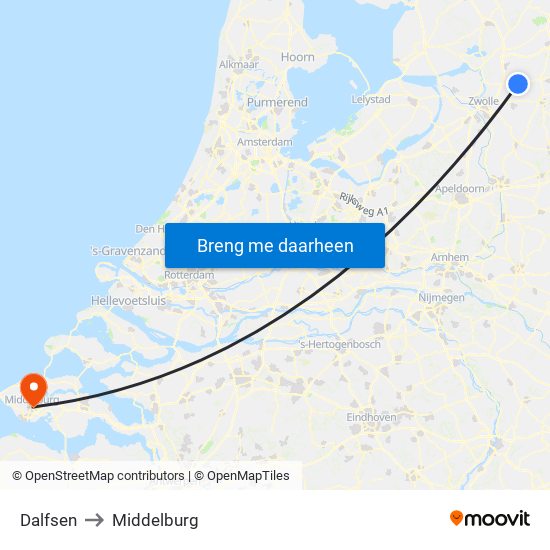 Dalfsen to Middelburg map