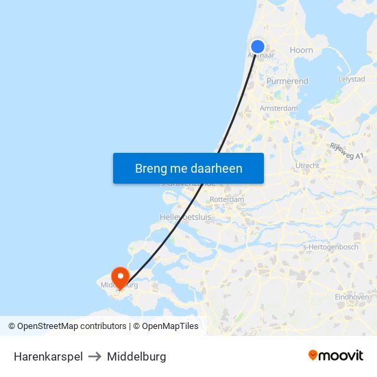 Harenkarspel to Middelburg map