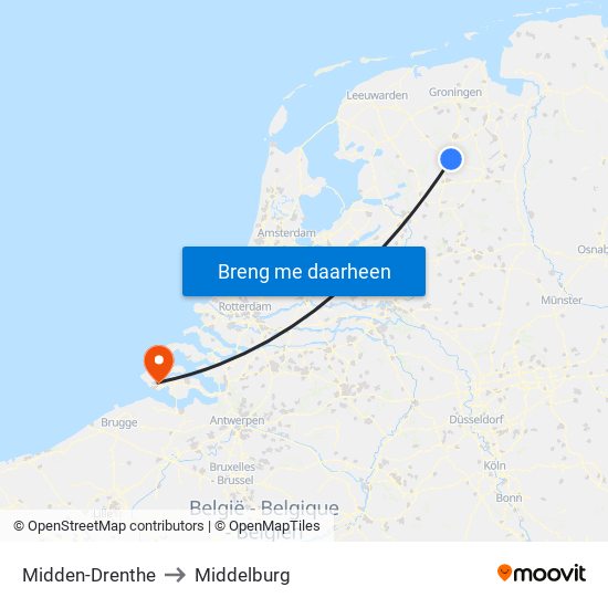 Midden-Drenthe to Middelburg map