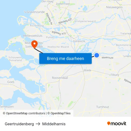 Geertruidenberg to Middelharnis map