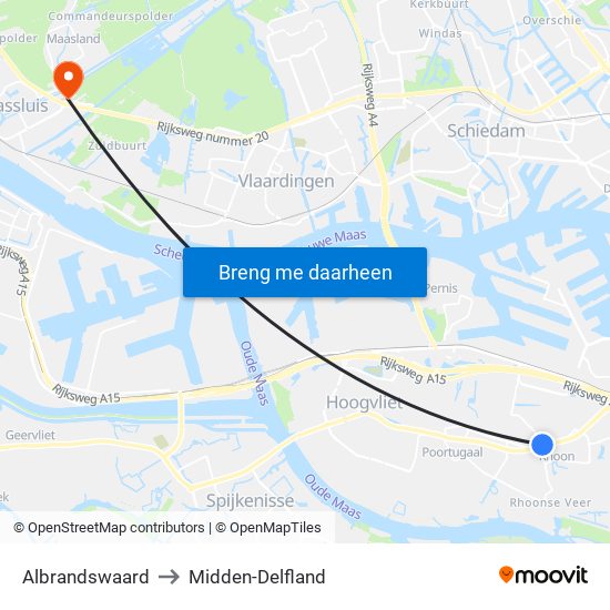 Albrandswaard to Midden-Delfland map