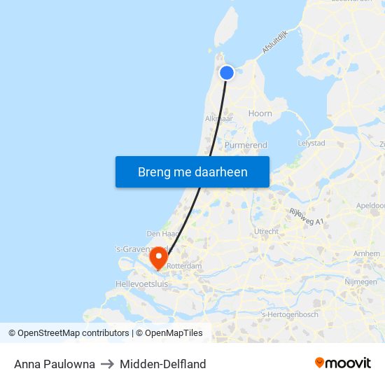 Anna Paulowna to Midden-Delfland map