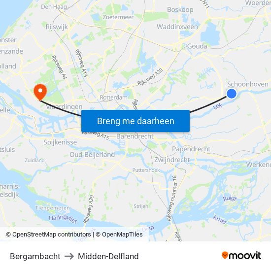 Bergambacht to Midden-Delfland map