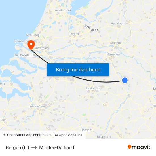 Bergen (L.) to Midden-Delfland map