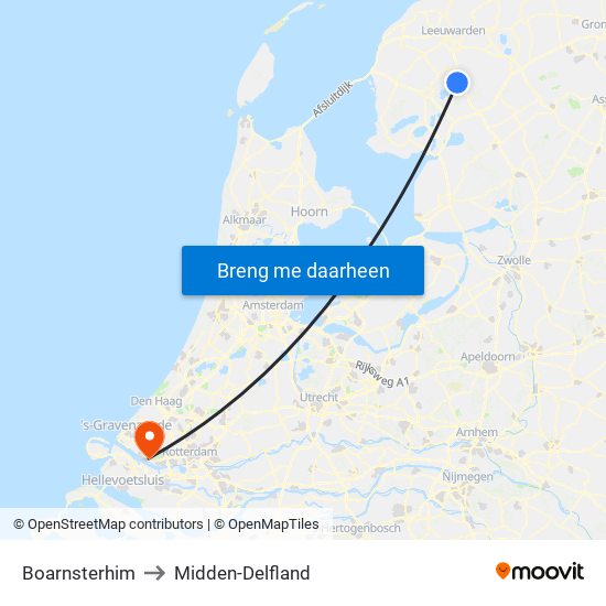 Boarnsterhim to Midden-Delfland map
