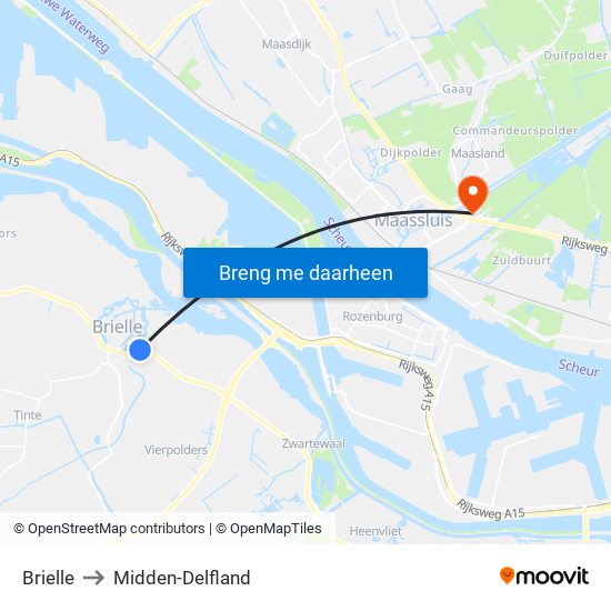 Brielle to Midden-Delfland map