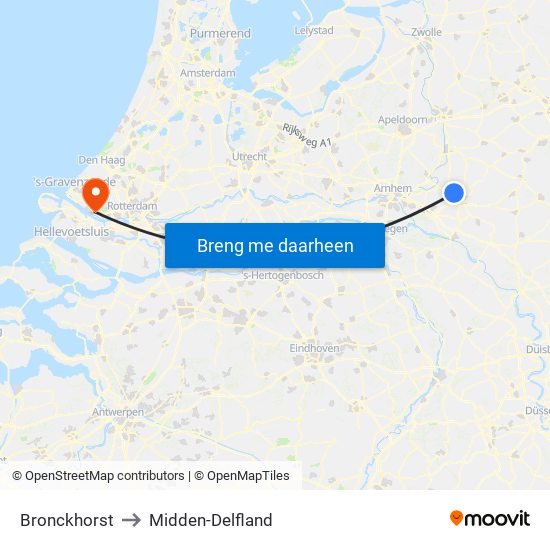Bronckhorst to Midden-Delfland map