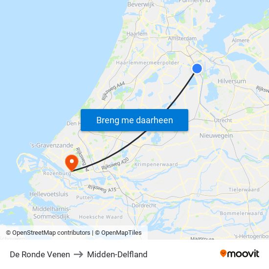 De Ronde Venen to Midden-Delfland map