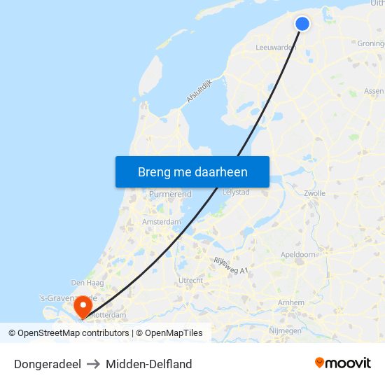 Dongeradeel to Midden-Delfland map