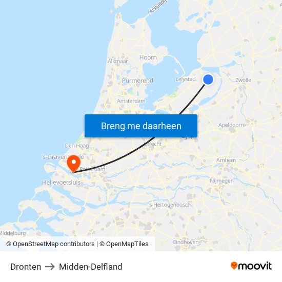 Dronten to Midden-Delfland map