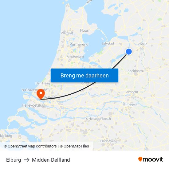 Elburg to Midden-Delfland map