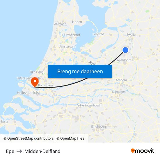 Epe to Midden-Delfland map