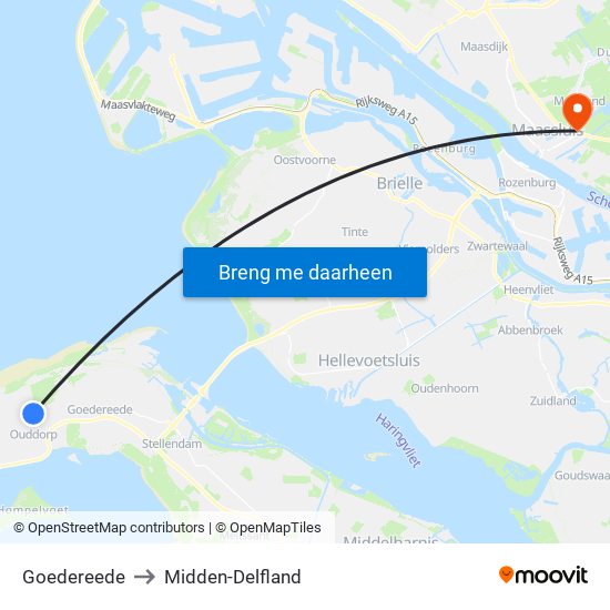 Goedereede to Midden-Delfland map