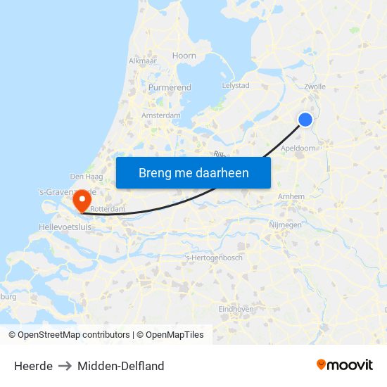 Heerde to Midden-Delfland map