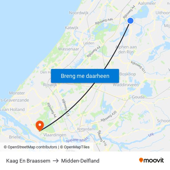 Kaag En Braassem to Midden-Delfland map