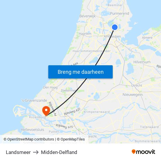 Landsmeer to Midden-Delfland map