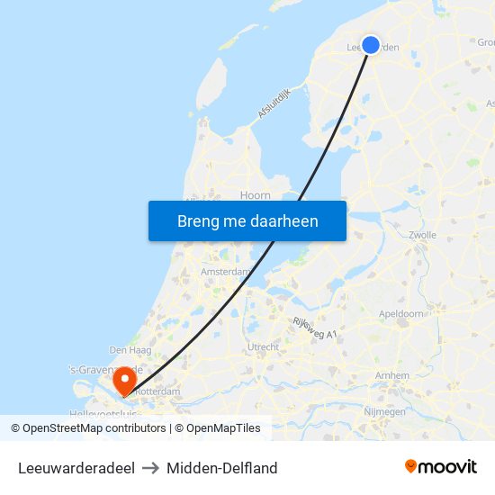 Leeuwarderadeel to Midden-Delfland map