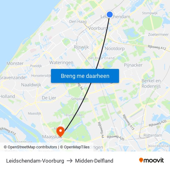 Leidschendam-Voorburg to Midden-Delfland map