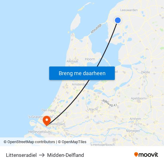 Littenseradiel to Midden-Delfland map