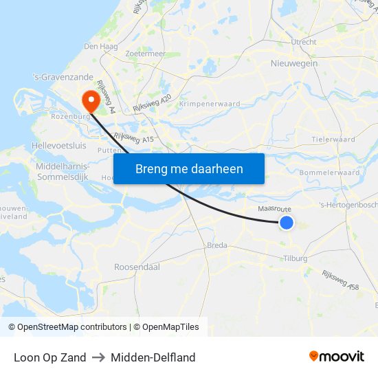 Loon Op Zand to Midden-Delfland map